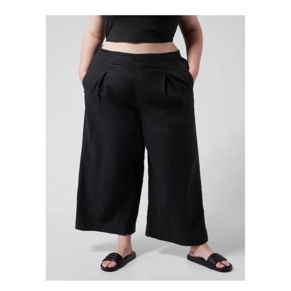 ATHLETA PLAYA LINEN WIDE LEG CROP PANT // Black 🎉 Host Pick 🎉 - Picture 5 of 16